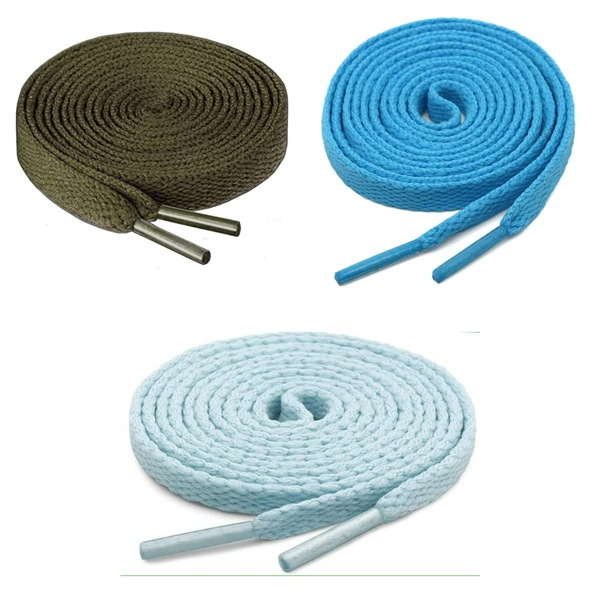 GRAH SANGRAH® 3 Pair (1 Pair Per Single Color) Flat Shoe Lace For Running, Sport Or Gym Shoelace