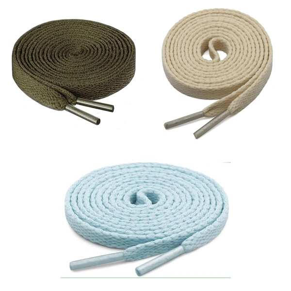 GRAH SANGRAH® 3 Pair (1 Pair Per Single Color) Flat Shoe Lace For Running, Sport Or Gym Shoelace