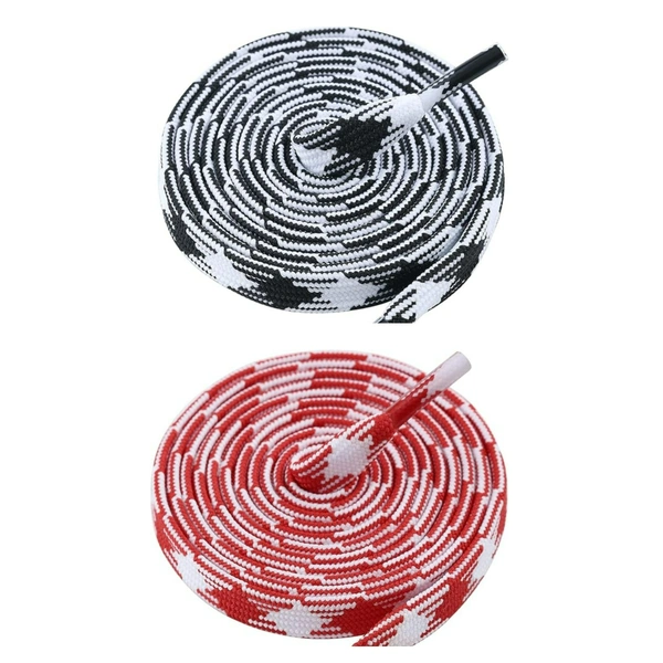 GRAH SANGRAH® 2 Pairs | Fashionable Double Layer Flat Colored | Unisex Shoe laces for Sneakers