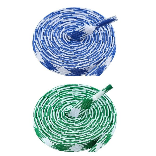 GRAH SANGRAH® 2 Pairs | Fashionable Double Layer Flat Colored | Unisex Shoe laces for Sneakers