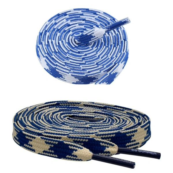 GRAH SANGRAH® 2 Pairs | Fashionable Double Layer Flat Colored | Unisex Shoe laces for Sneakers