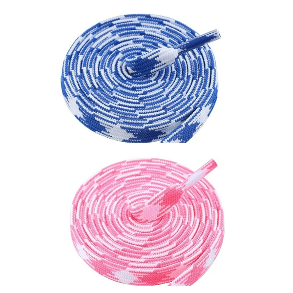 GRAH SANGRAH® 2 Pairs | Fashionable Double Layer Flat Colored | Unisex Shoe laces for Sneakers