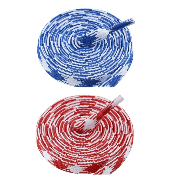 GRAH SANGRAH® 2 Pairs | Fashionable Double Layer Flat Colored | Unisex Shoe laces for Sneakers