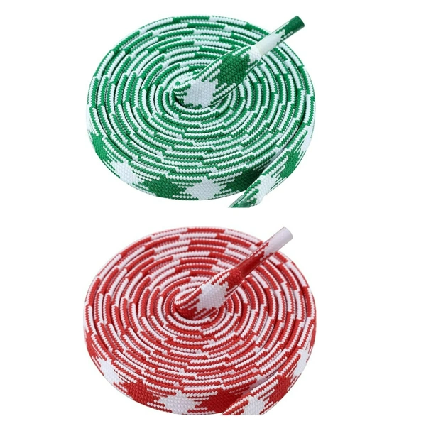 GRAH SANGRAH® 2 Pairs | Fashionable Double Layer Flat Colored | Unisex Shoe laces for Sneakers