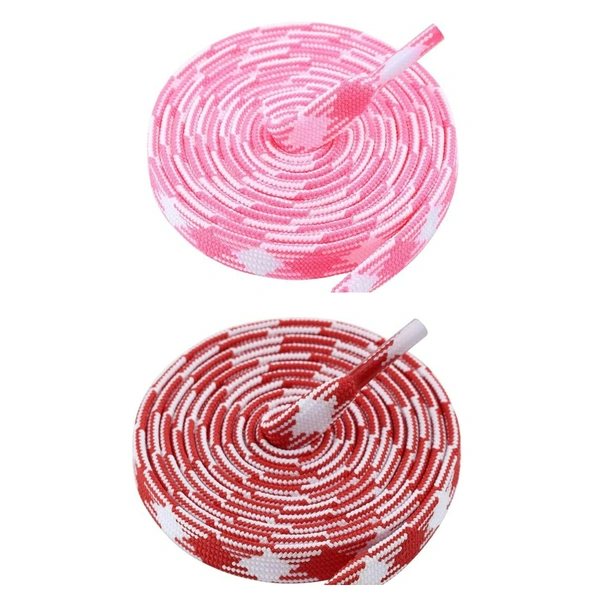 GRAH SANGRAH® 2 Pairs | Fashionable Double Layer Flat Colored | Unisex Shoe laces for Sneakers