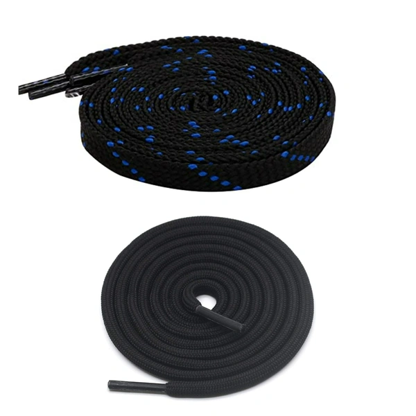 GRAH SANGRAH® 1 Pair FLAT | 1 Pair Round | Unisex Shoe Lace for Running, Sport or Gym Shoelace (2 Pair | 120 CM)