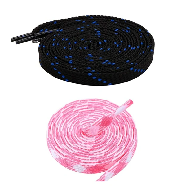 Flat Shoelace | 2 Pair (1 Pair Per Single Color) Unisex Shoelaces for Sport, Running Casual Shoes