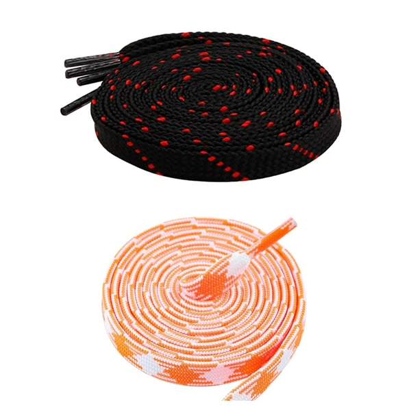 Flat Shoelace | 2 Pair (1 Pair Per Single Color) Unisex Shoelaces for Sport, Running Casual Shoes