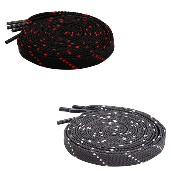 GRAH SANGRAH® 2 Pair (1 Pair Per Single Color) Flat Unisex Shoelaces For Casual, Running Sports Shoes Double Color Twil