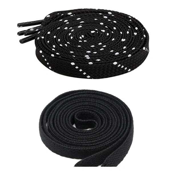 GRAH SANGRAH® 1 Pair FLAT | 1 Pair Round | Unisex Shoe Lace for Running, Sport or Gym Shoelace (2 Pair | 120 CM)