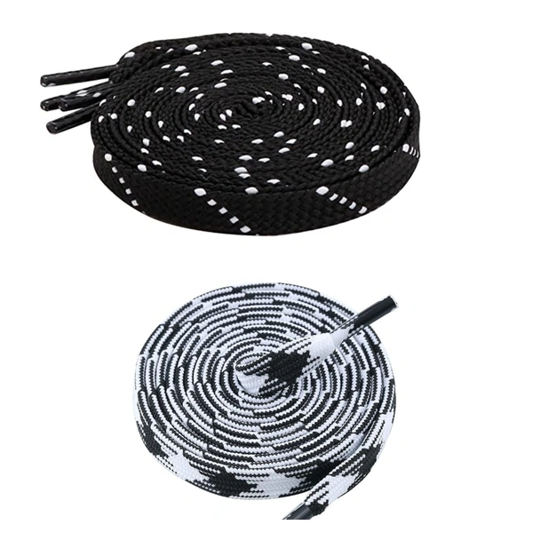 Flat Shoelace | 2 Pair (1 Pair Per Single Color) Unisex Shoelaces for Sport, Running Casual Shoes