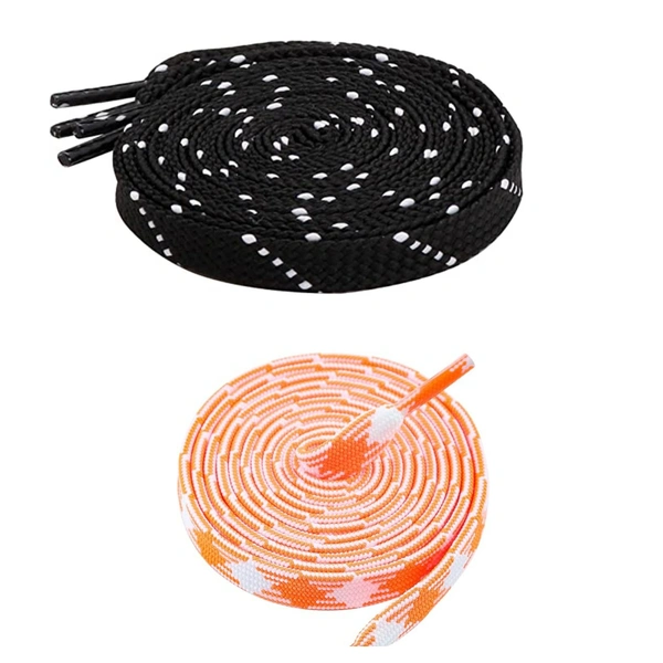 Flat Shoelace | 2 Pair (1 Pair Per Single Color) Unisex Shoelaces for Sport, Running Casual Shoes