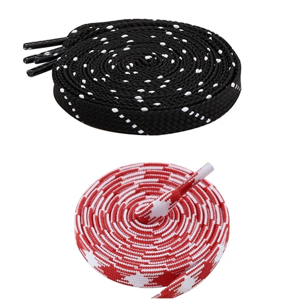 Flat Shoelace | 2 Pair (1 Pair Per Single Color) Unisex Shoelaces for Sport, Running Casual Shoes