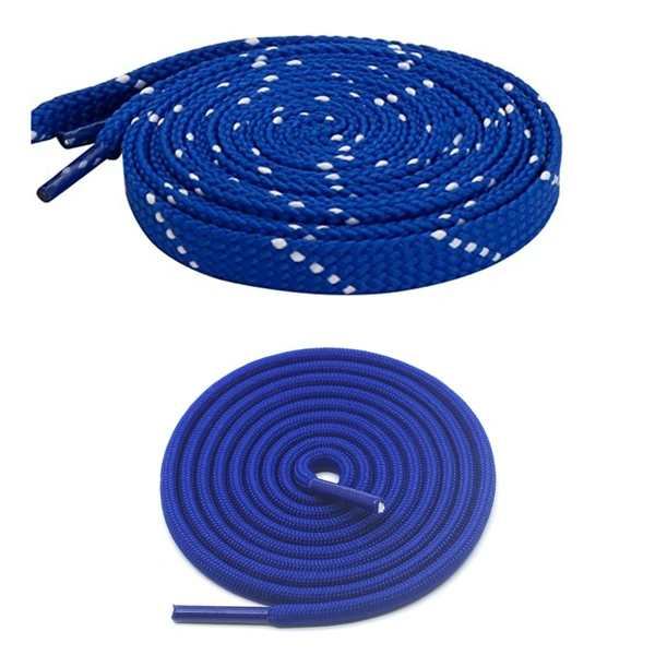 GRAH SANGRAH® 1 Pair FLAT | 1 Pair Round | Unisex Shoe Lace for Running, Sport or Gym Shoelace (2 Pair | 120 CM)