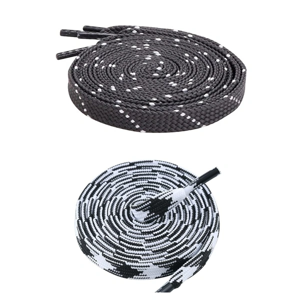 Flat Shoelace | 2 Pair (1 Pair Per Single Color) Unisex Shoelaces for Sport, Running Casual Shoes