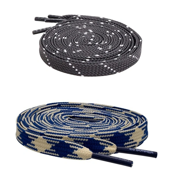 Flat Shoelace | 2 Pair (1 Pair Per Single Color) Unisex Shoelaces for Sport, Running Casual Shoes