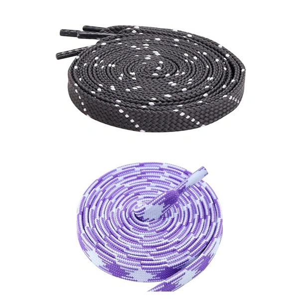 Flat Shoelace | 2 Pair (1 Pair Per Single Color) Unisex Shoelaces for Sport, Running Casual Shoes