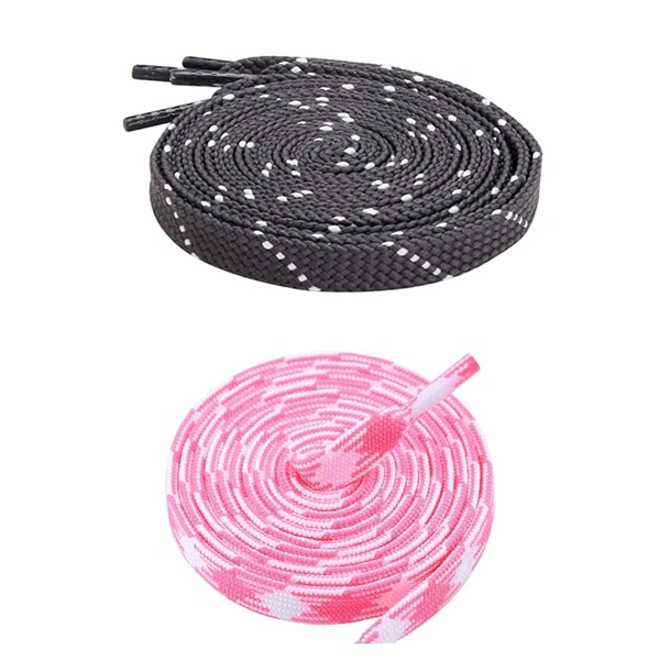 Flat Shoelace | 2 Pair (1 Pair Per Single Color) Unisex Shoelaces for Sport, Running Casual Shoes