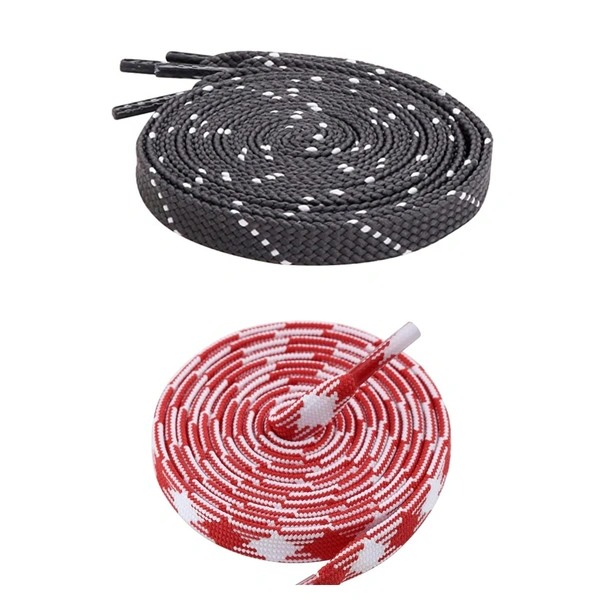 Flat Shoelace | 2 Pair (1 Pair Per Single Color) Unisex Shoelaces for Sport, Running Casual Shoes