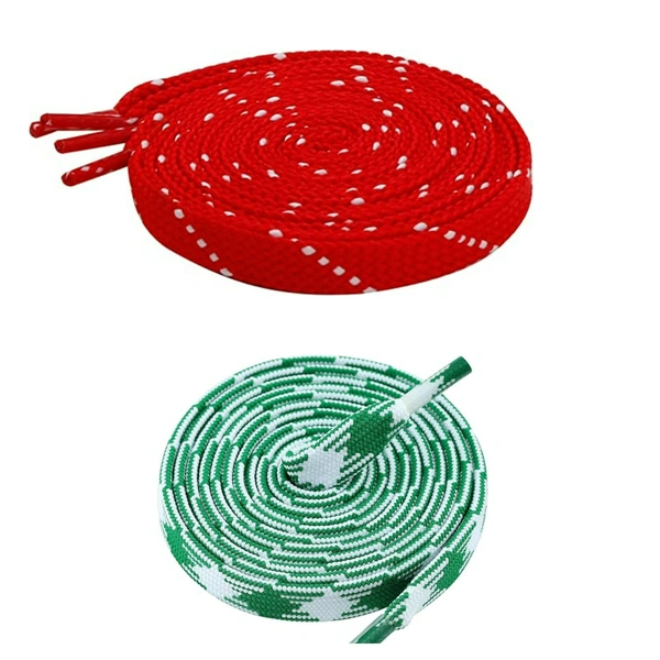 Flat Shoelace | 2 Pair (1 Pair Per Single Color) Unisex Shoelaces for Sport, Running Casual Shoes