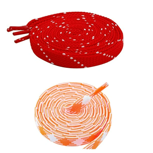 Flat Shoelace | 2 Pair (1 Pair Per Single Color) Unisex Shoelaces for Sport, Running Casual Shoes