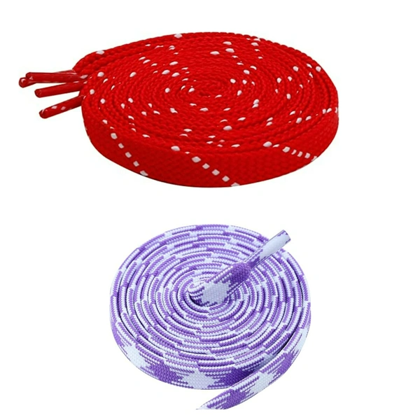 Flat Shoelace | 2 Pair (1 Pair Per Single Color) Unisex Shoelaces for Sport, Running Casual Shoes