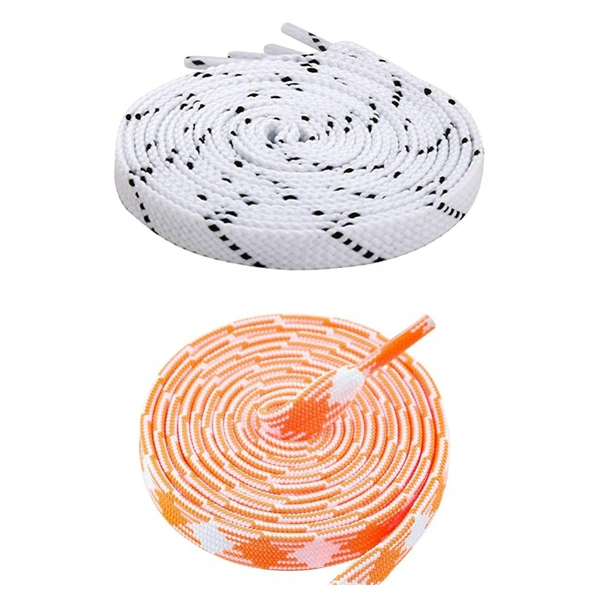 Flat Shoelace | 2 Pair (1 Pair Per Single Color) Unisex Shoelaces for Sport, Running Casual Shoes