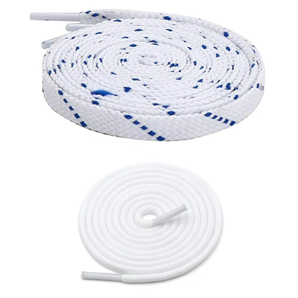 GRAH SANGRAH® 1 Pair FLAT | 1 Pair Round | Unisex Shoe Lace for Running, Sport or Gym Shoelace (2 Pair | 120 CM)