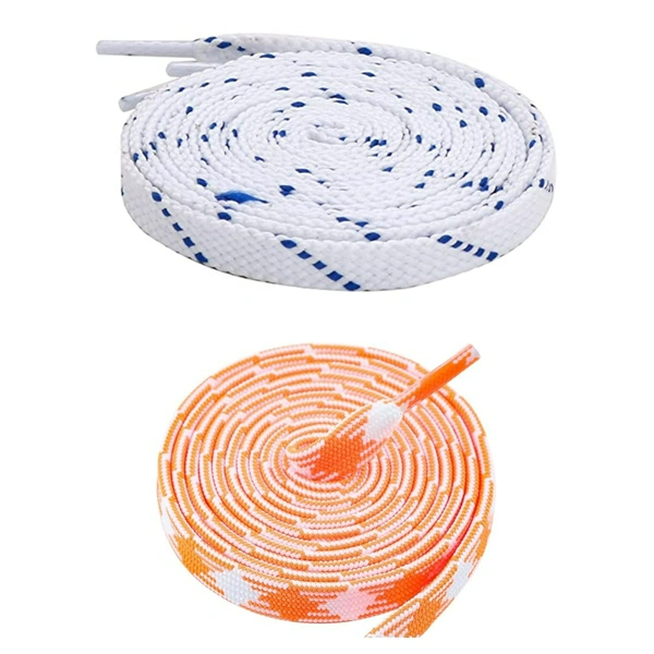 Flat Shoelace | 2 Pair (1 Pair Per Single Color) Unisex Shoelaces for Sport, Running Casual Shoes