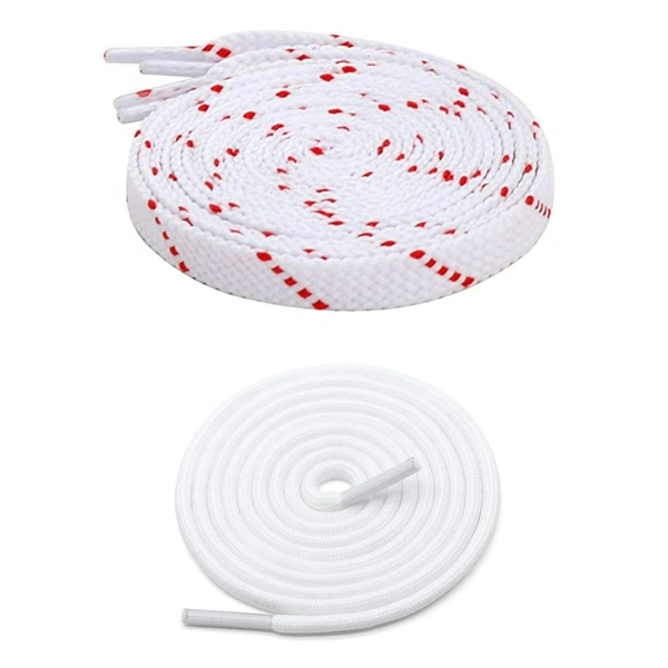 GRAH SANGRAH® 1 Pair FLAT | 1 Pair Round | Unisex Shoe Lace for Running, Sport or Gym Shoelace (2 Pair | 120 CM)