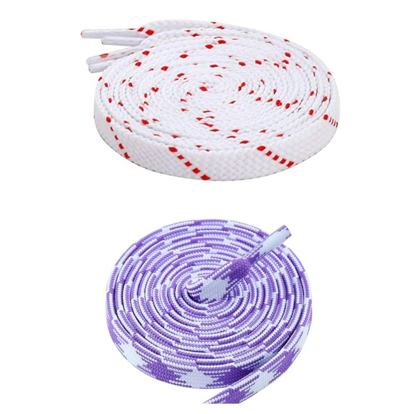 Flat Shoelace | 2 Pair (1 Pair Per Single Color) Unisex Shoelaces for Sport, Running Casual Shoes