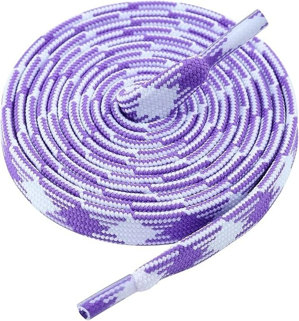 GRAH SANGRAH® 2 Pairs Fashionable Double Layer Flat Colored Shoe laces for Sneakers