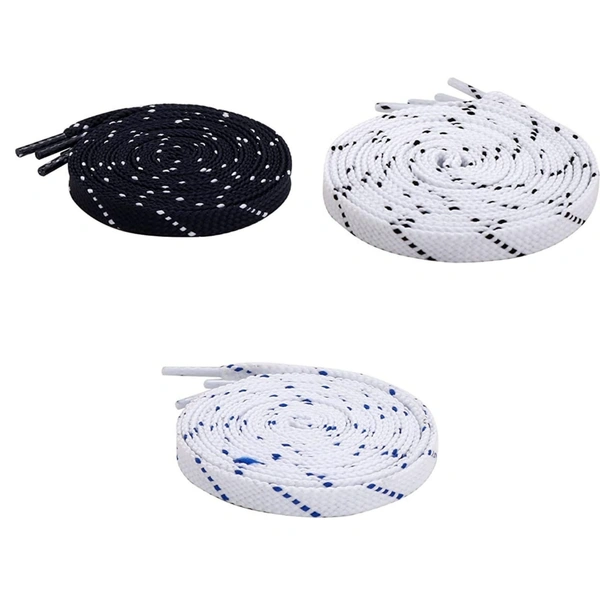 GRAH SANGRAH® 3 Pair (1 Pair Per Single Color) Flat Unisex Shoelaces For Casual, Running Sports Shoes Double Color Twill