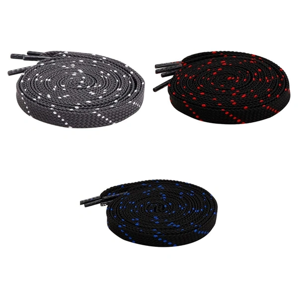 GRAH SANGRAH® 3 Pair (1 Pair Per Single Color) Flat Unisex Shoelaces For Casual, Running Sports Shoes Double Color Twill