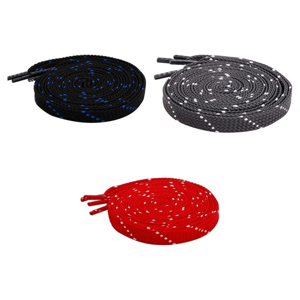 GRAH SANGRAH® 3 Pair (1 Pair Per Single Color) Flat Unisex Shoelaces For Casual, Running Sports Shoes Double Color Twill