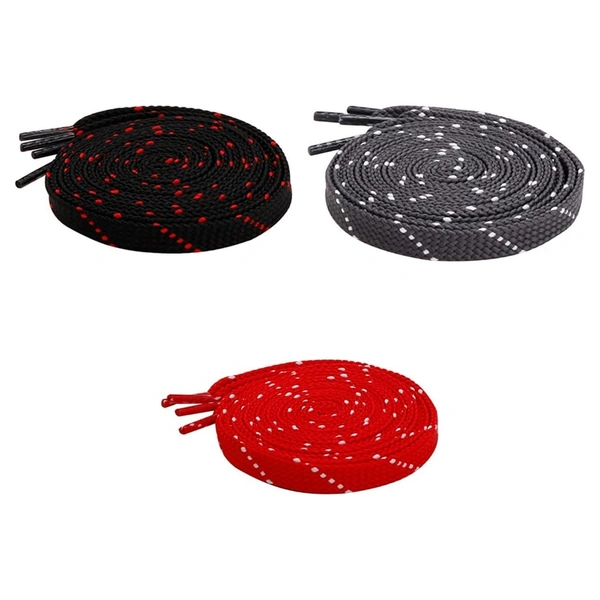 GRAH SANGRAH® 3 Pair (1 Pair Per Single Color) Flat Unisex Shoelaces For Casual, Running Sports Shoes Double Color Twill