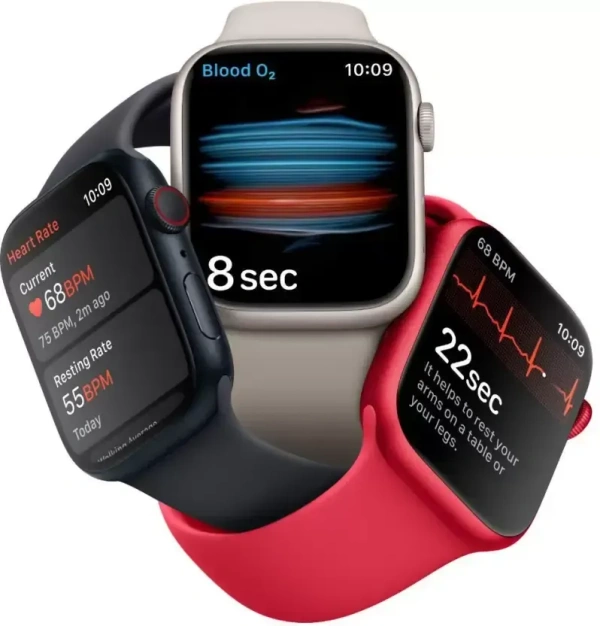 Apple Watch Series 8 GPS + Cellular with ECG app, Temperature sensor, Crash Detection  (Midnight Strap, Regular)