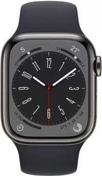 Apple Watch Series 8 GPS + Cellular with ECG app, Temperature sensor, Crash Detection  (Midnight Strap, Regular)