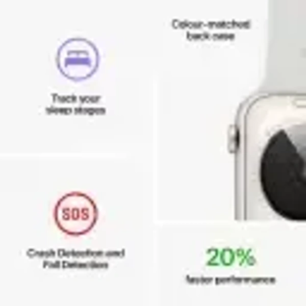 Apple Watch SE GPS (2nd Gen) Heart Rate Monitor, Crash Detection, Sleep Tracking  (Starlight Sport Strap, 44mm) - 44 mm