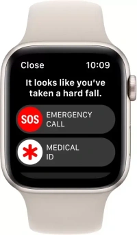 Apple Watch SE GPS (2nd Gen) Heart Rate Monitor, Crash Detection, Sleep Tracking  (Starlight Sport Strap, 44mm) - 44 mm
