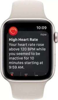 Apple Watch SE GPS (2nd Gen) Heart Rate Monitor, Crash Detection, Sleep Tracking  (Starlight Sport Strap, 44mm) - 44 mm