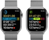 Apple Watch Series 8 GPS + Cellular with ECG app, Temperature sensor, Crash Detection  (Silver Milanese Strap, Regular)