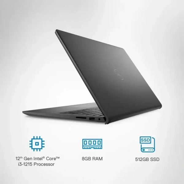 DELL Intel Core i3 12th Gen 1215U - (8 GB/SSD/512 GB SSD/Windows 11 Home) New Inspiron 15 Laptop Thin and Light Laptop  (38 cm, Carbon Black, 1.65 Kg, With MS Office)