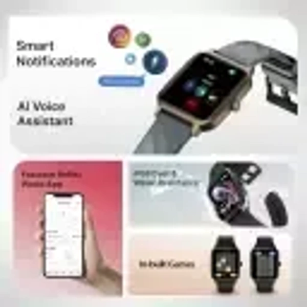Fastrack Revoltt FS1|1.83 Display|BT Calling|Fastcharge|110+ Sports Mode|200+ WatchFaces Smartwatch  (Gun Black Strap, Free Size)
