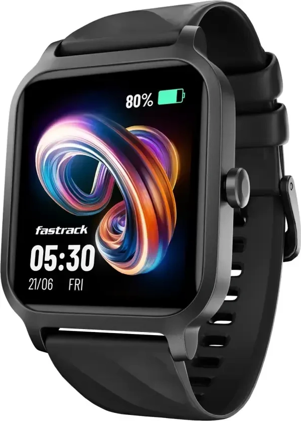 Fastrack Revoltt FS1|1.83 Display|BT Calling|Fastcharge|110+ Sports Mode|200+ WatchFaces Smartwatch  (Black Strap, Free Size)