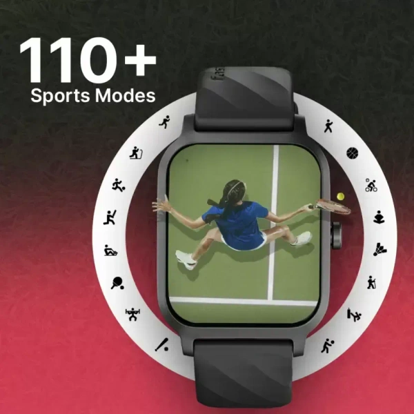 Fastrack Revoltt FS1|1.83 Display|BT Calling|Fastcharge|110+ Sports Mode|200+ WatchFaces Smartwatch  (Black Strap, Free Size)