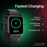 Fastrack Revoltt FS1|1.83 Display|BT Calling|Fastcharge|110+ Sports Mode|200+ WatchFaces Smartwatch  (Black Strap, Free Size)