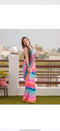 Clemila Embellished Bollywood Georgette Saree - Yellow
