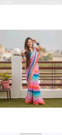 Clemila Embellished Bollywood Georgette Saree - Yellow