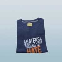 The Souled Store Disney: Later Haters Men and Boys Short Sleeves Round Neck Green Graphic Printed Cotton Oversized T-Shirts - XL, Navy Blue
